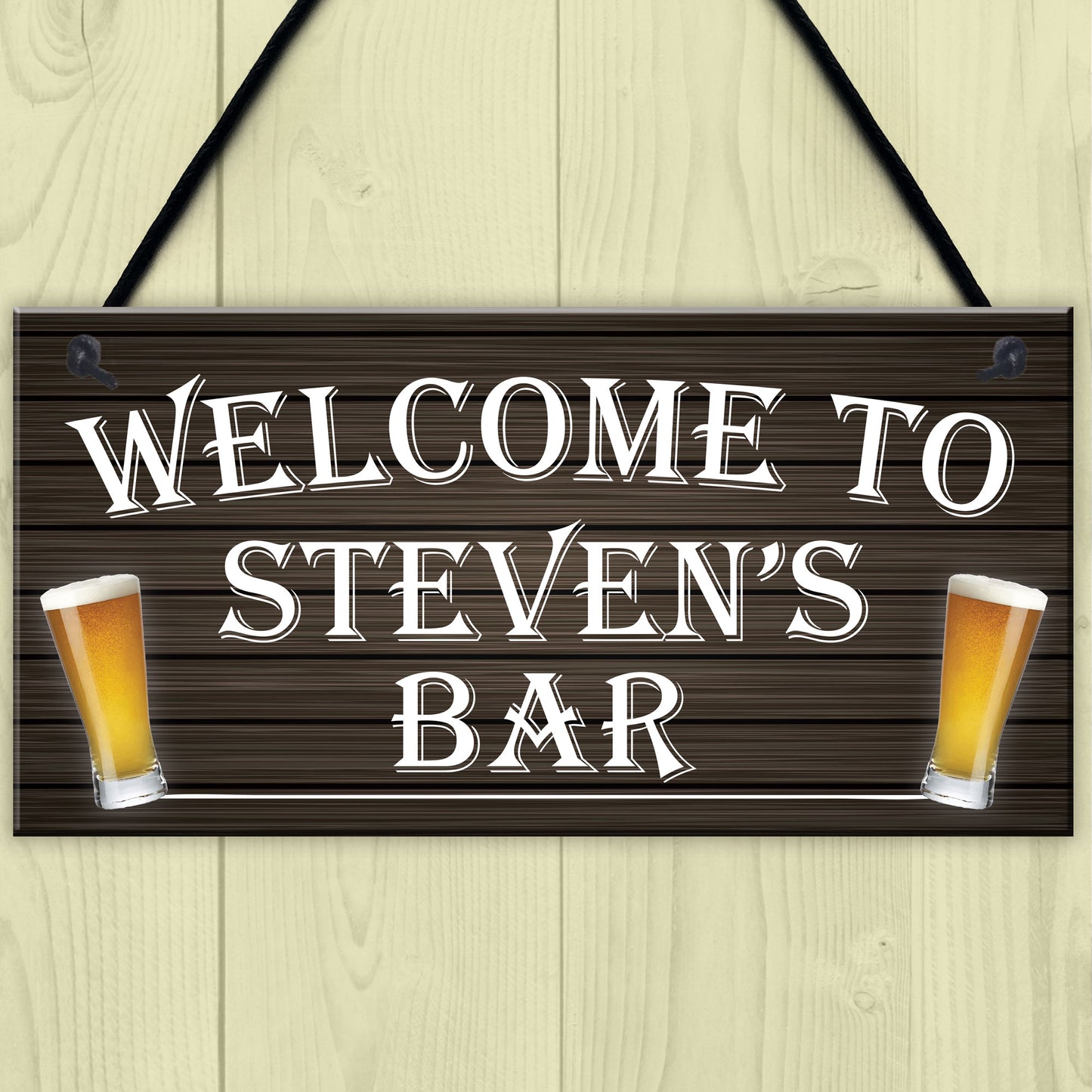 Personalised Pub Home Bar Man Cave Alcohol Hanging Plaque Sign