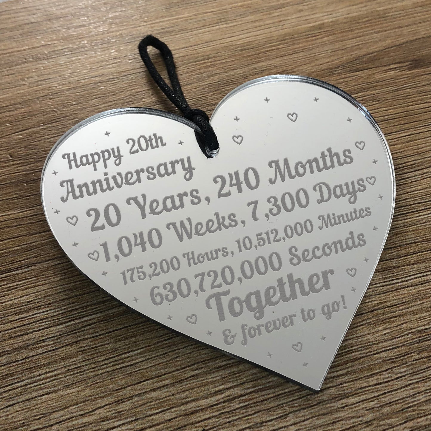 20th Anniversary Gift For Him Her 20th Wedding Anniversary Heart