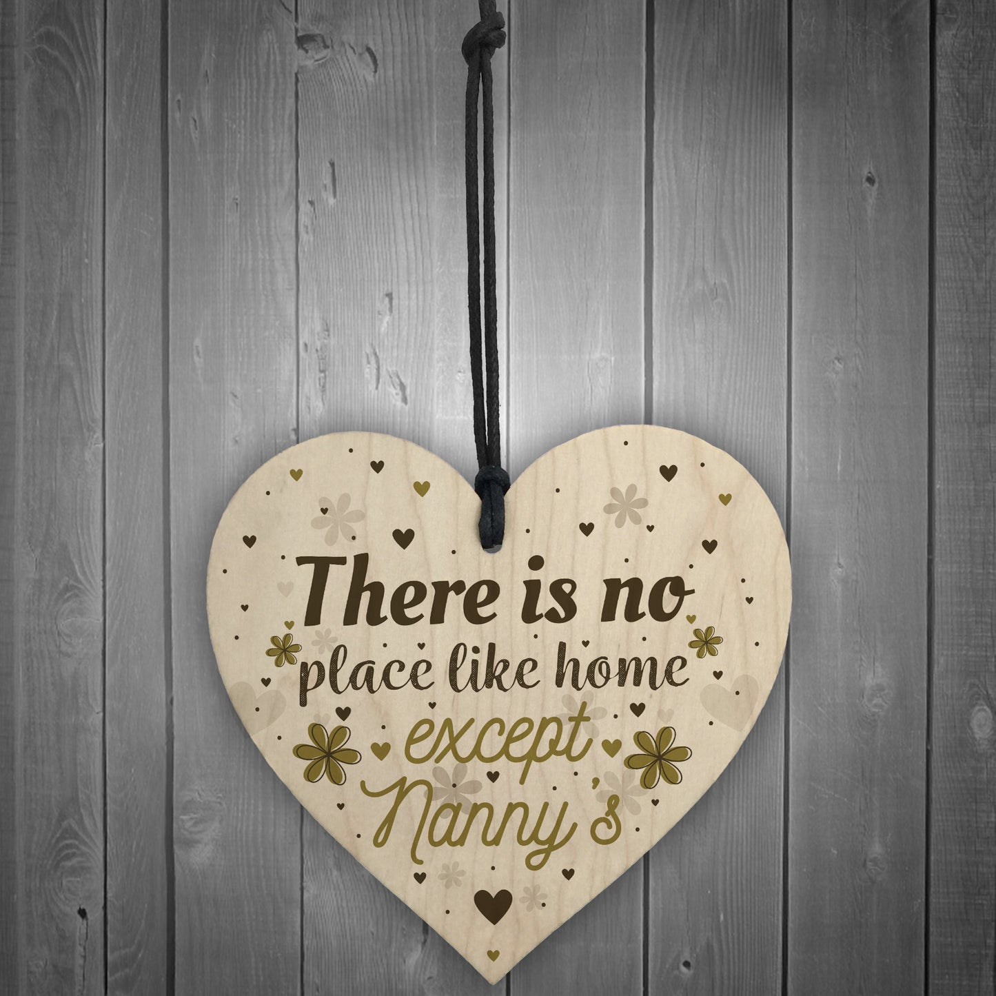 Nanny Nan Christmas Birthday Gifts Hanging Wooden Heart Sign