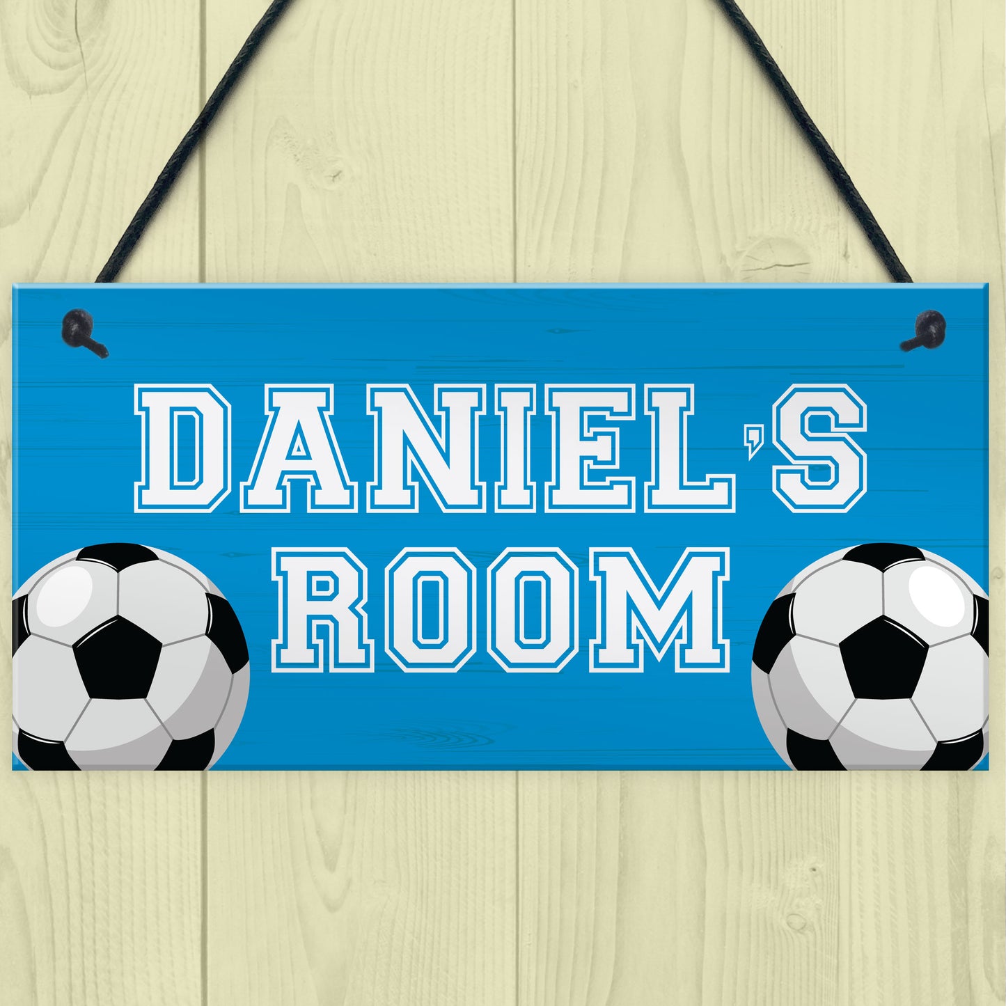 Football Room Door Sign PERSONALISED Boys Bedroom Decor Footy