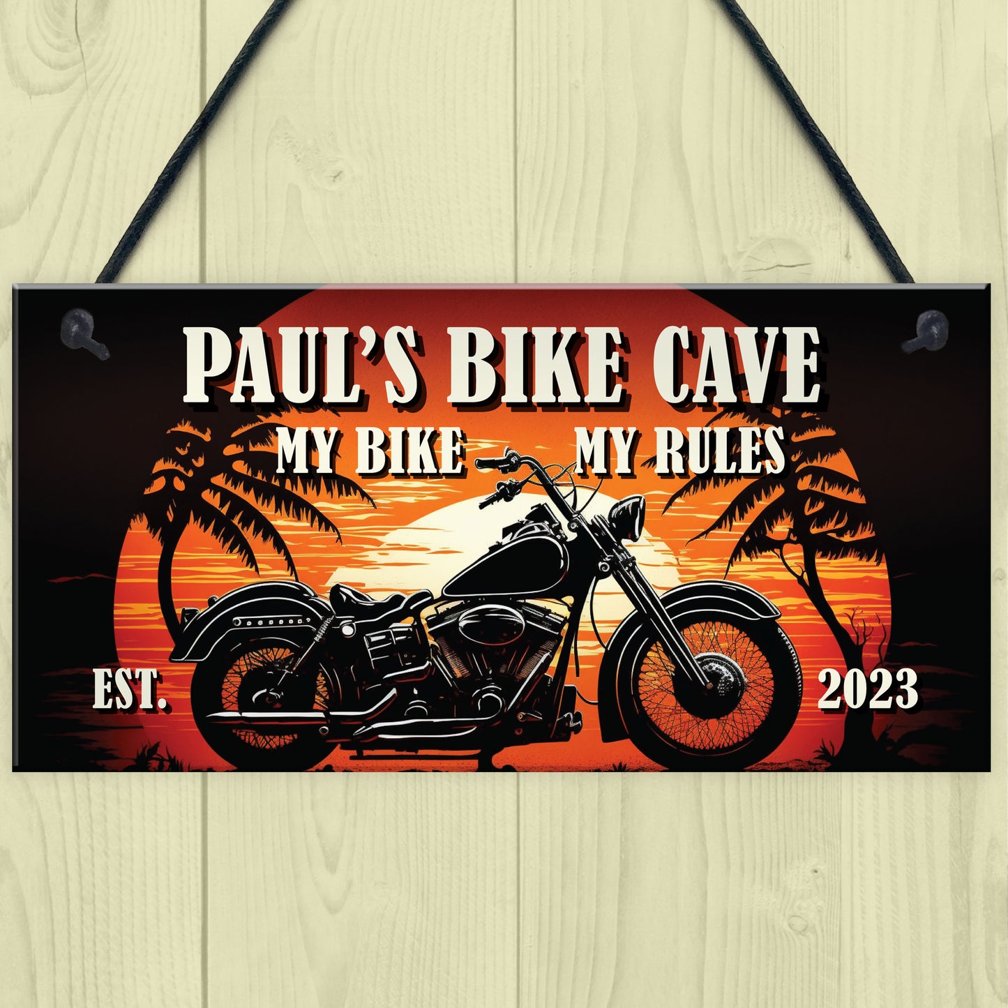 PERSONALISED Biker Man Cave Sign Motorcycle Motorbike Garage