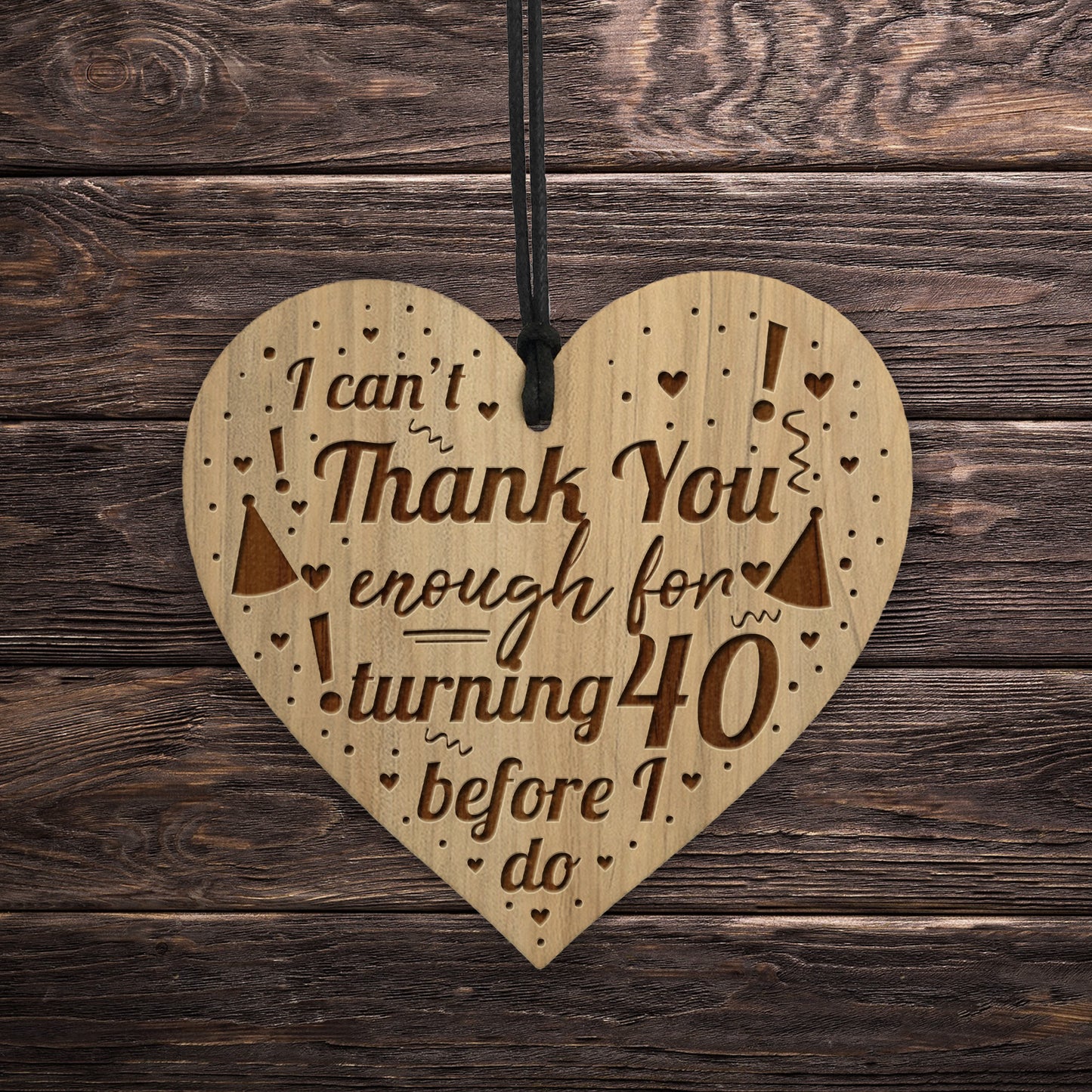 Turning 40 Funny 40th Birthday Gift For Him Her Engraved Heart
