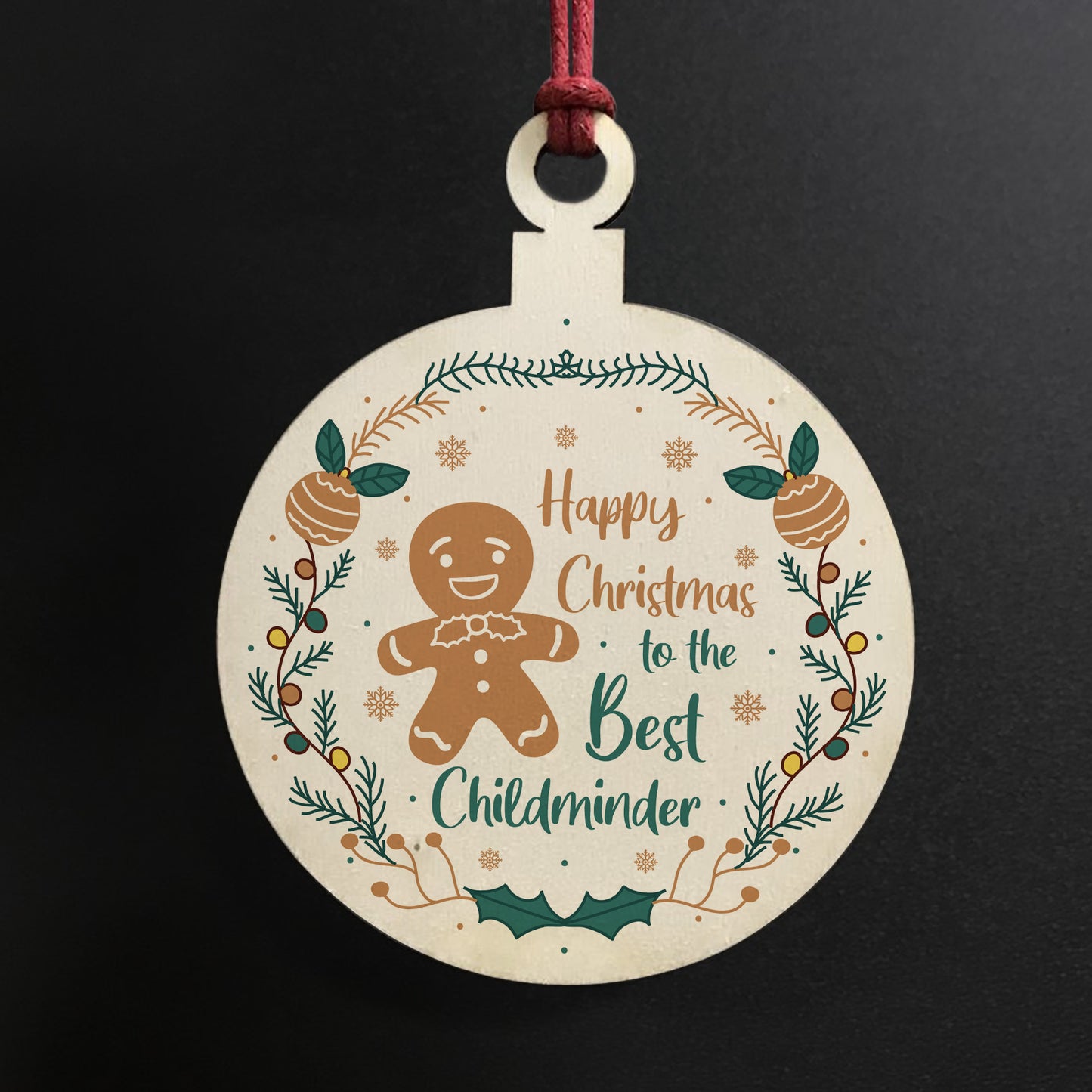 Childminder Gift For Christmas Gingerbread Design Thank You Gift