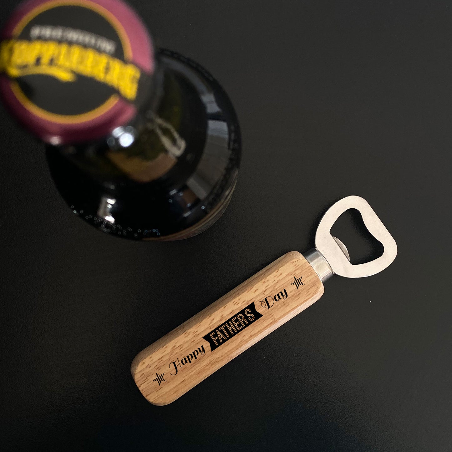 Happy Fathers Day Gift For Dad Wooden Bottle Opener Gift For Him