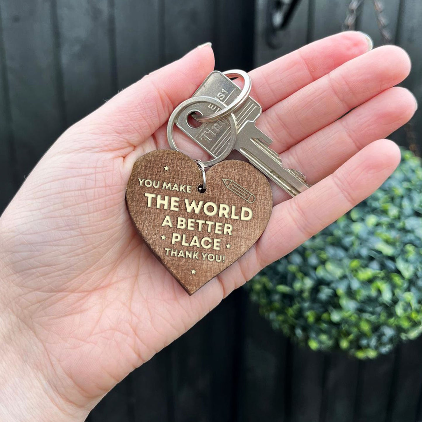 Wooden Keyring Gift For Teacher Teaching Assistant Nursery