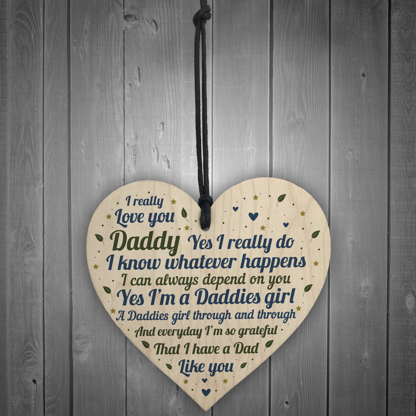 Daddies Girl Gift Heart Birthday FATHERS DAY Gift For Daddy Dad