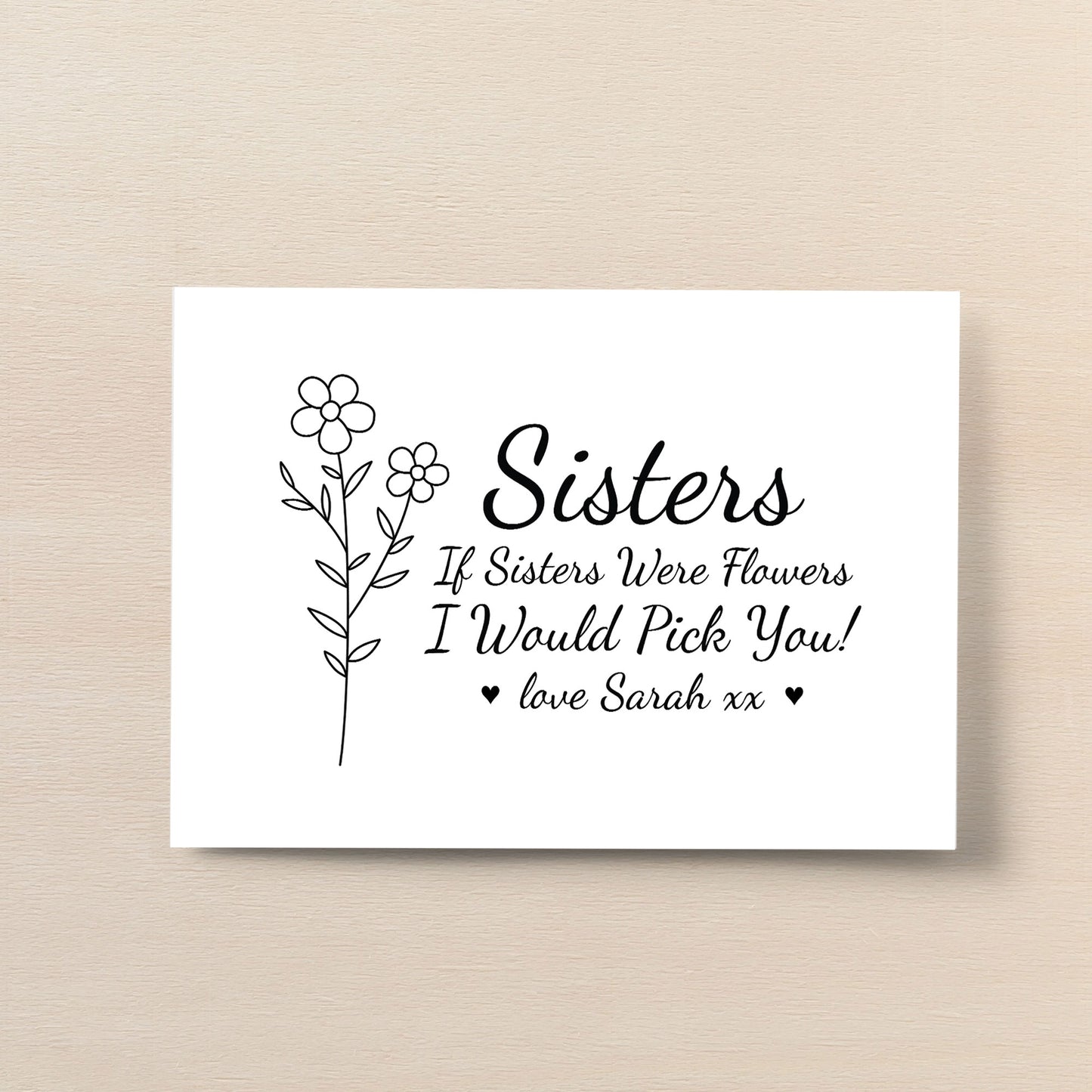 Special Gift For Sister Personalised Sister Print Birthday Gift