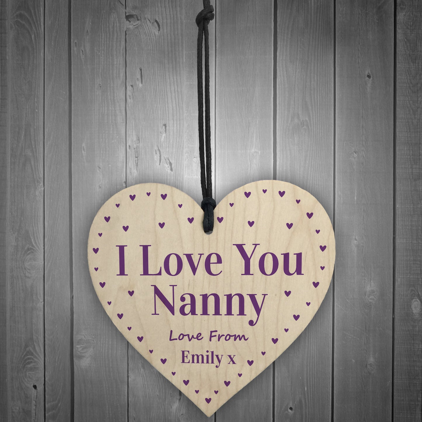 I Love You Nanny Mothers Day Birthday Gift Personalised Heart