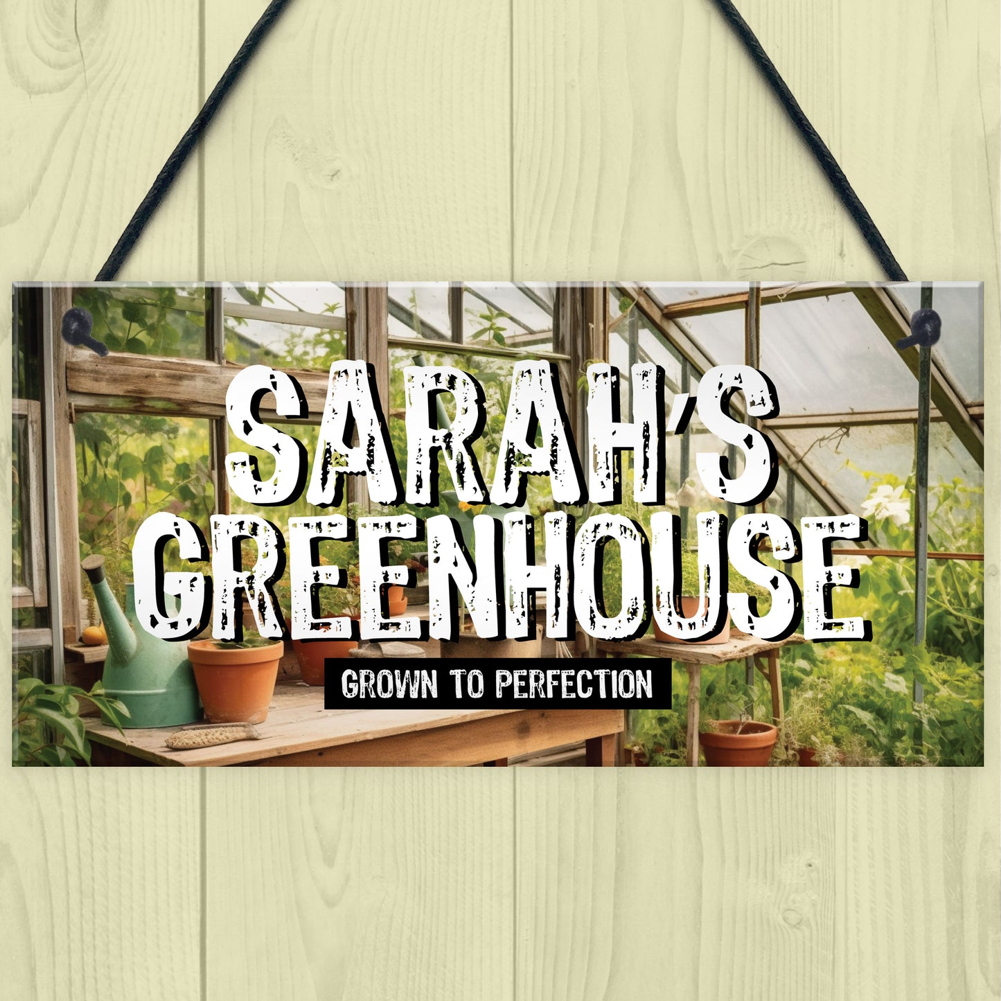 Novelty Greenhouse Sign Shabby Personalised Garden Sign Shed