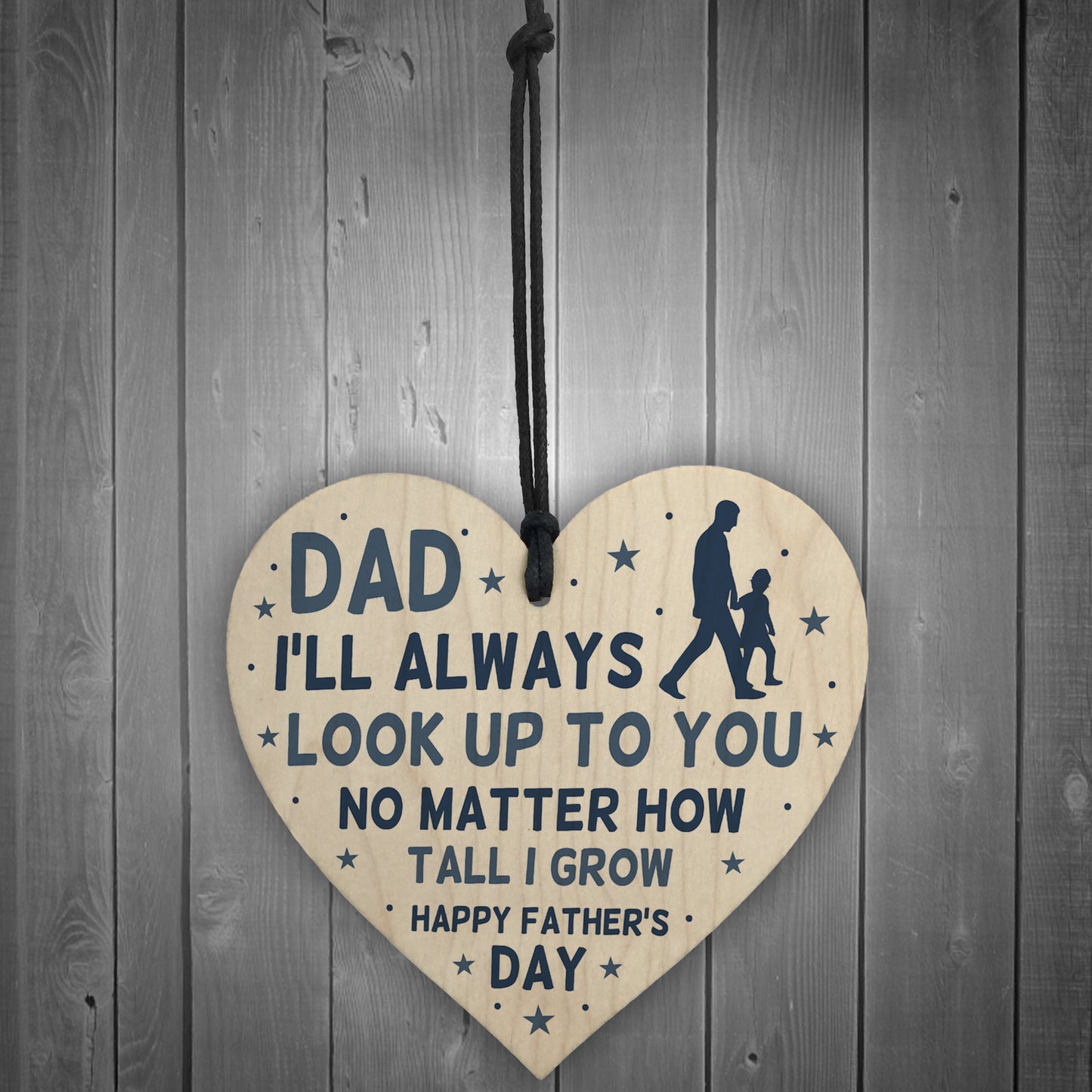 Fathers Day Gift Idea Wooden Heart Sign Gift For Dad Novelty