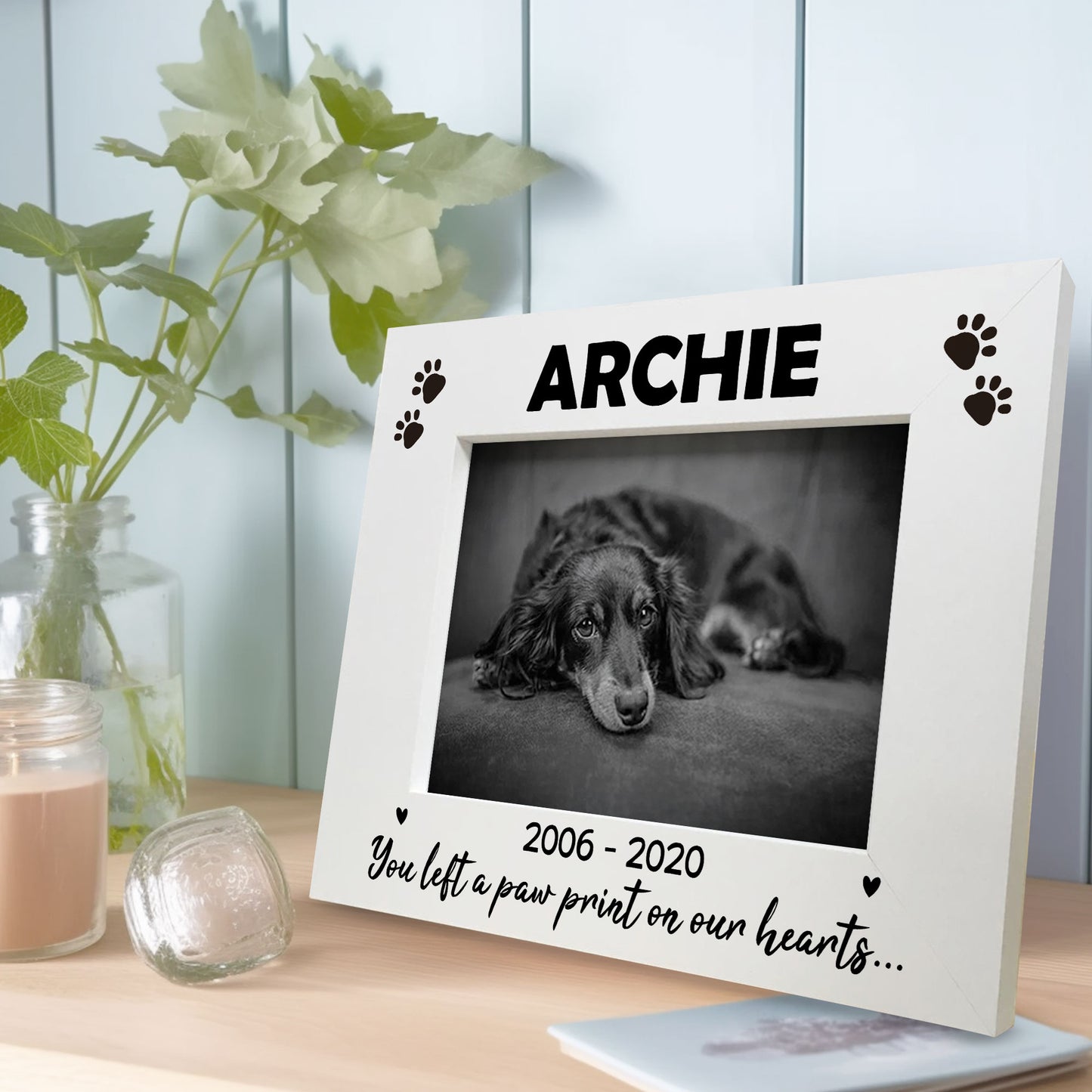 Pet Photo Frame Wooden Gift Personalised Dog Puppy Handmade