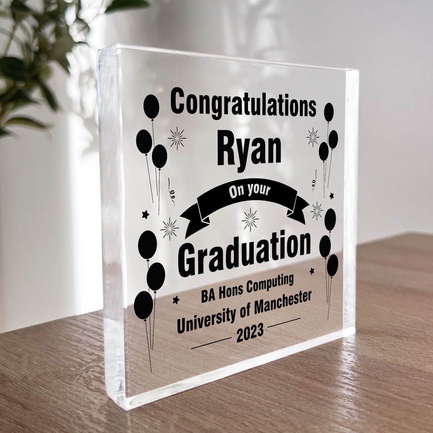 Congratulations On Your Graduation Personalised Acrylic Block