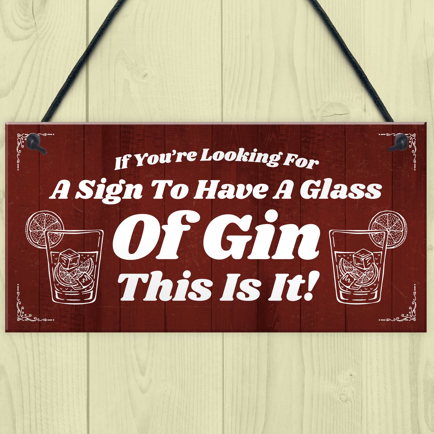 Novelty Gin Bar Signs Hanging Door Wall Sign Home Bar Pub Plaque