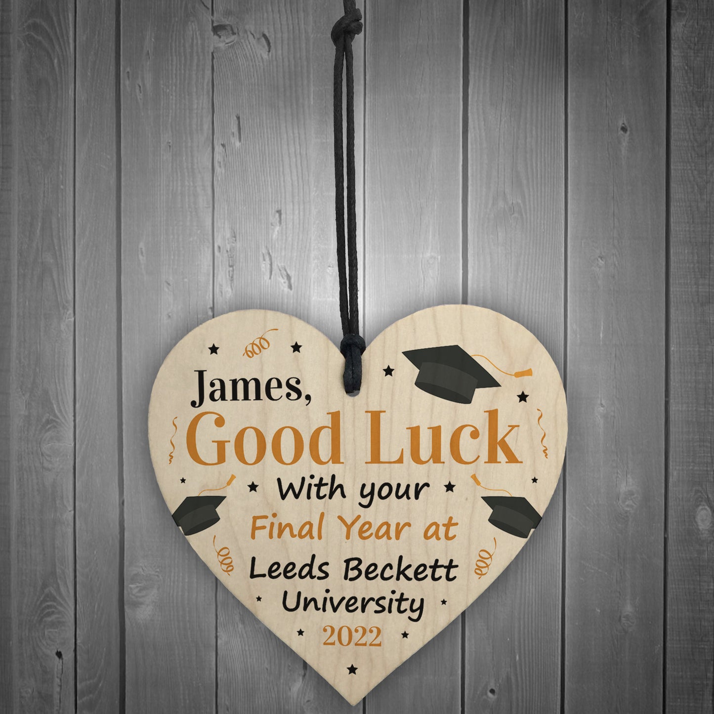 PERSONALISED Back To University School Wooden Heart Gifts