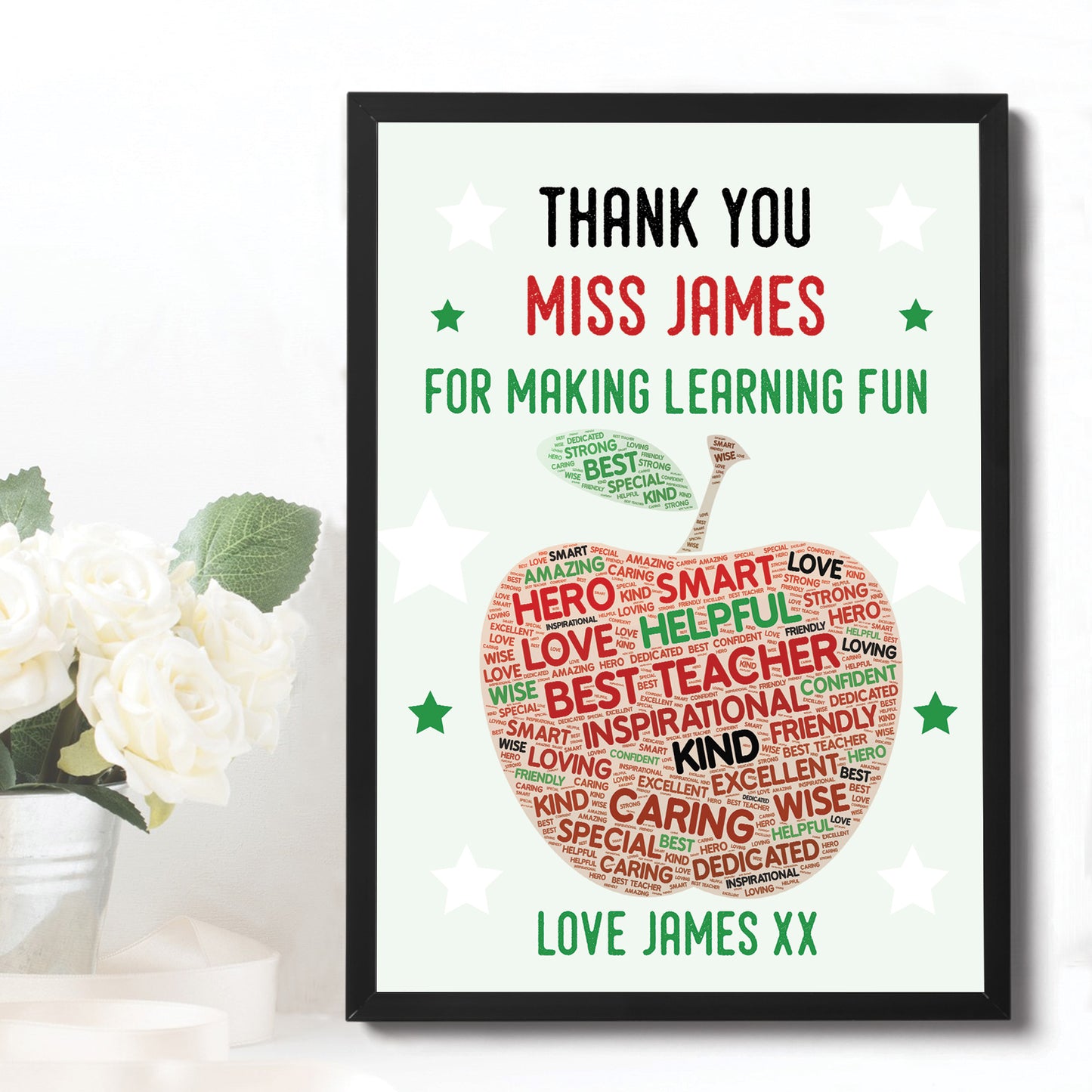 Personalised Teacher Gifts Framed Print Nursery Thank You Gifts