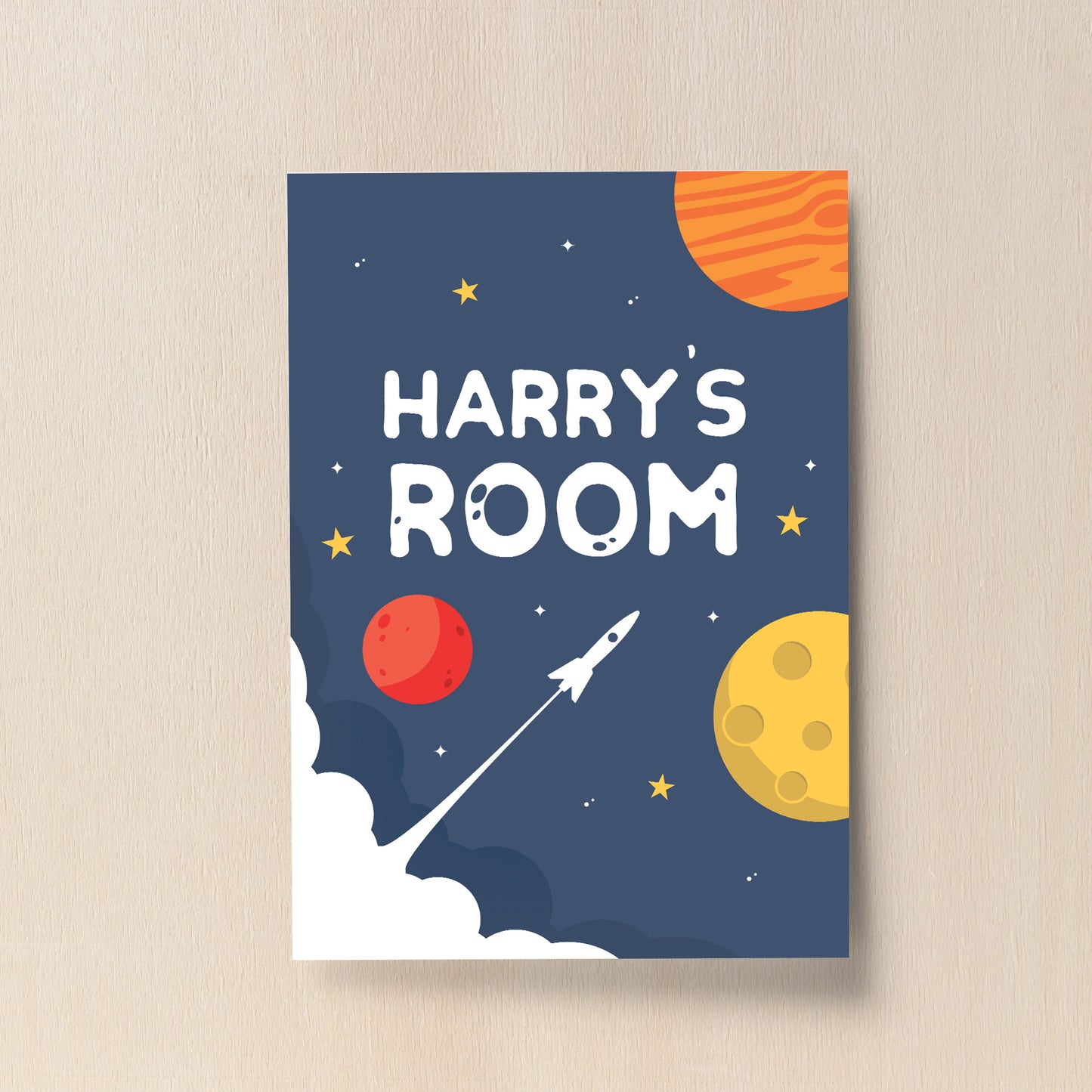 PERSONALISED Boys Bedroom Wall Art Space Room Decoration