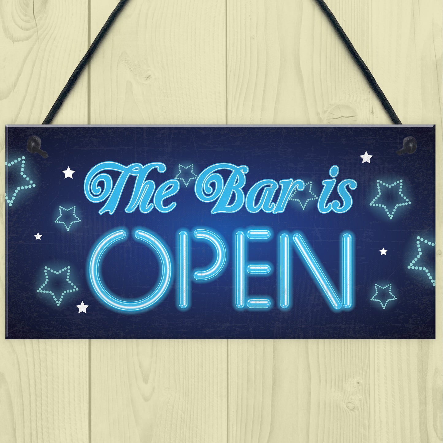 Novelty The Bar Is Open Plaque Home Bar Man Cave Alcohol Sign