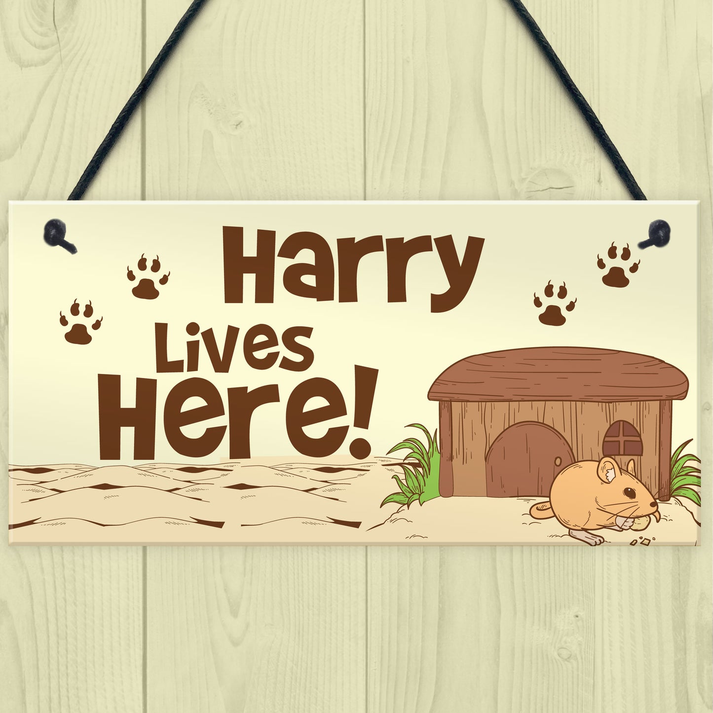 Personalised Hamster Cage Sign Novelty Pet Gifts Animal Lover