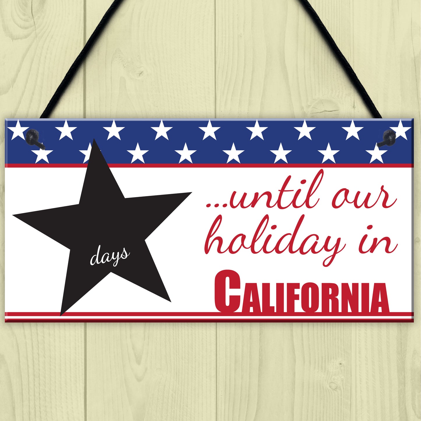 Personalised Chalkboard Countdown To Our Holiday in America Sign