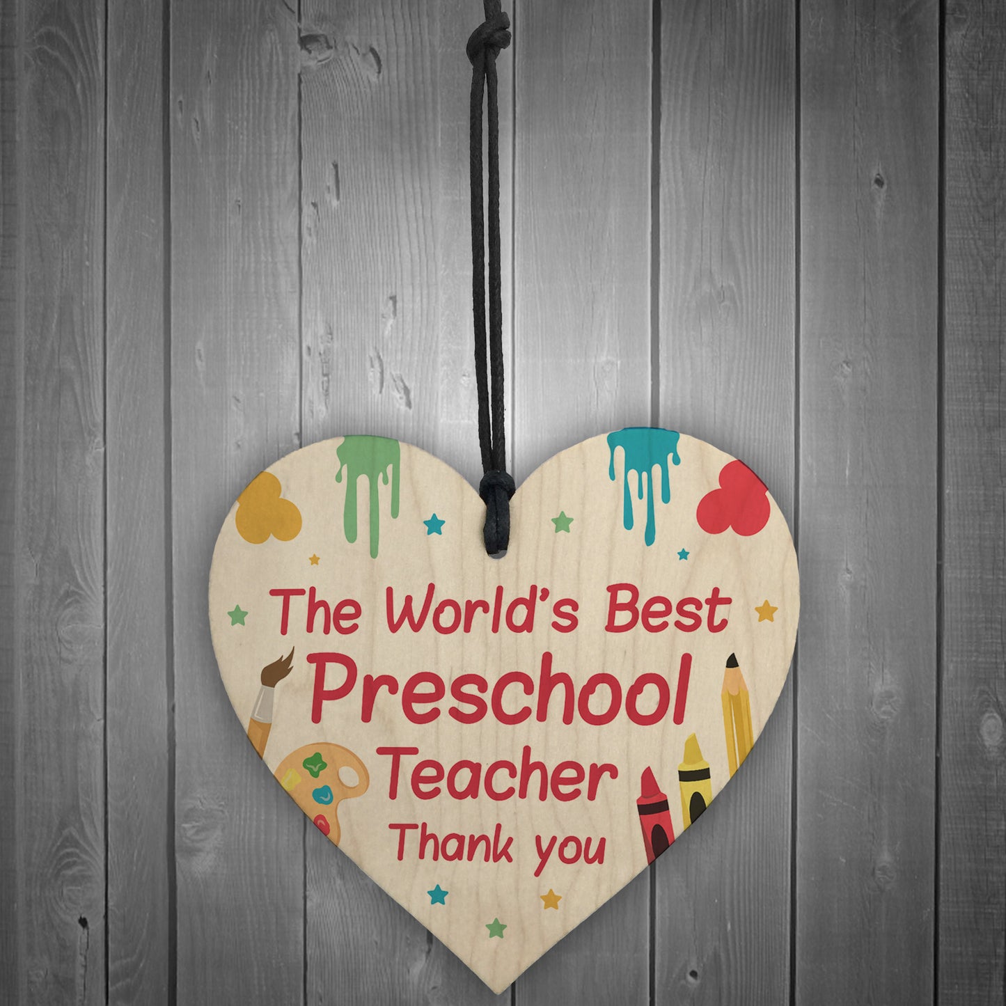 Gift For Preschool Teacher Wood Heart Thank You Gift Preschool