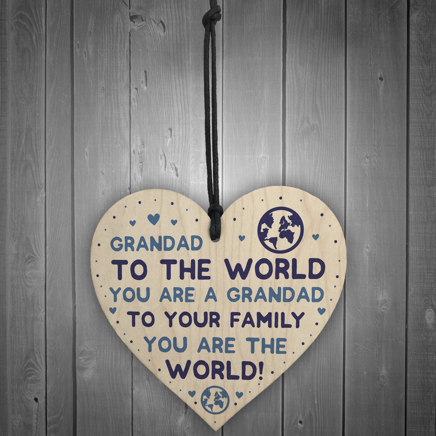 Fathers Day Gifts For Grandad Dad Wood Heart Birthday Gift