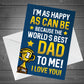 Dad Birthday Fathers Day Card WORLDS BEST DAD Funny Card For Him