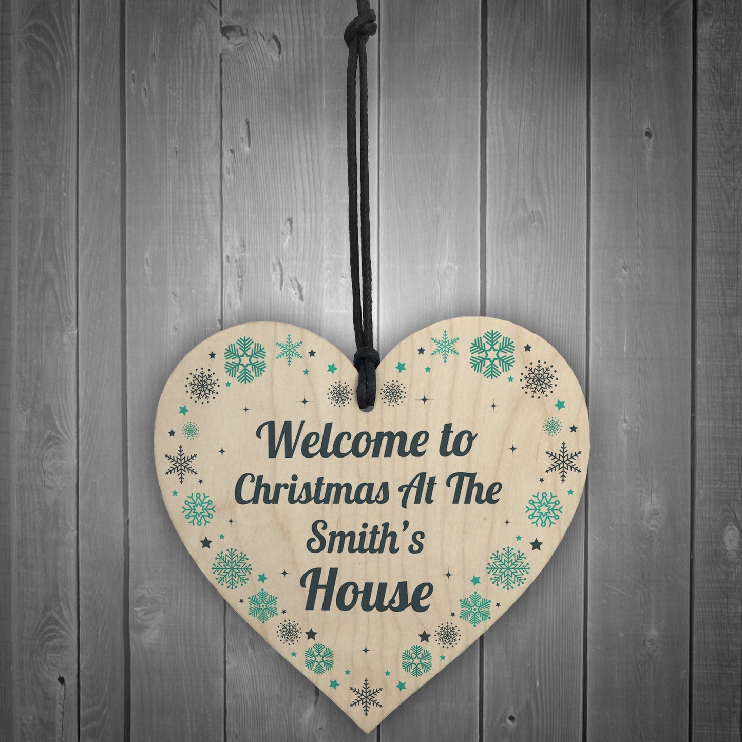 1st Christmas In New Home Wooden Heart Welcome To Xmas