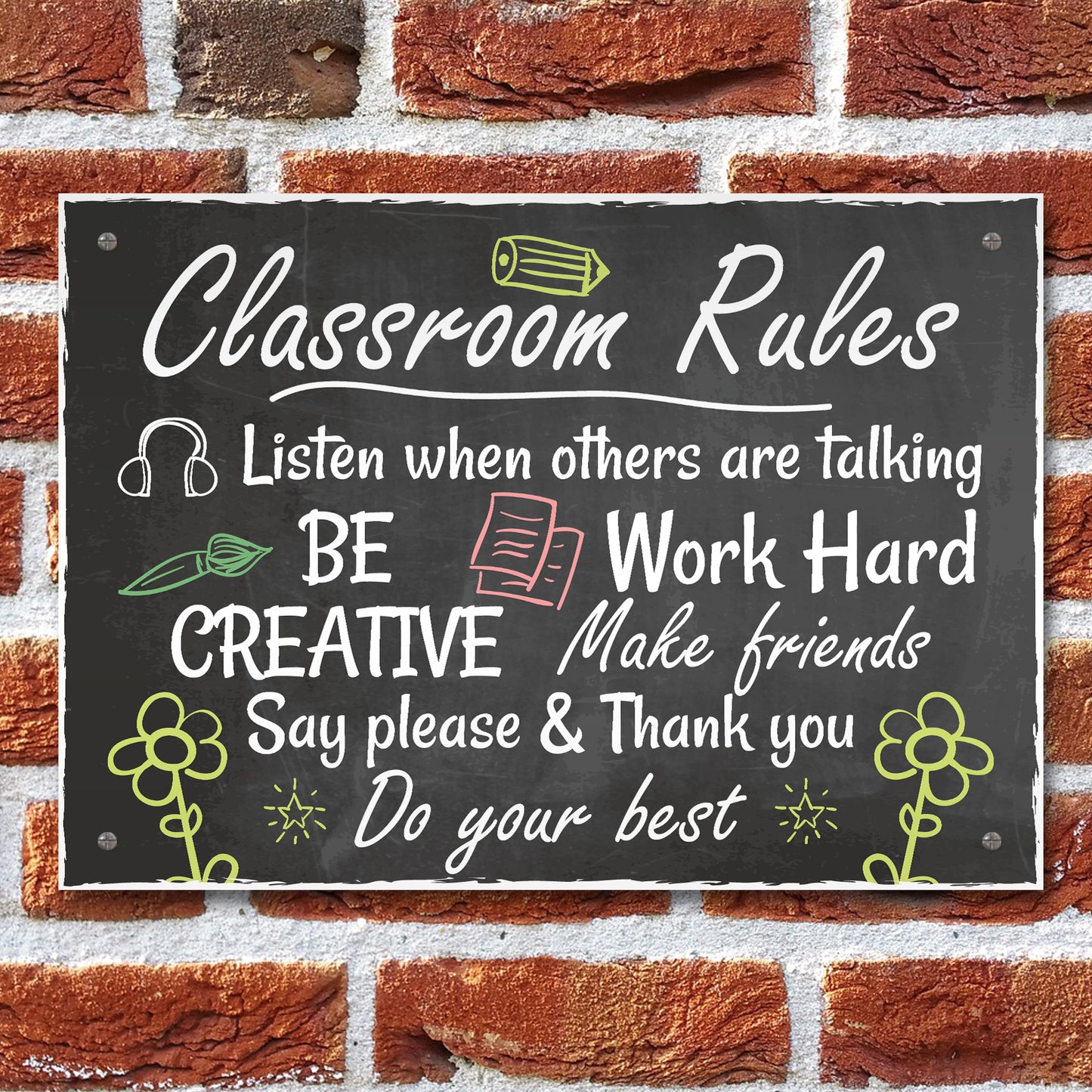 Handmade Classroom Rules Plaque Best Teacher School Nursery Sign