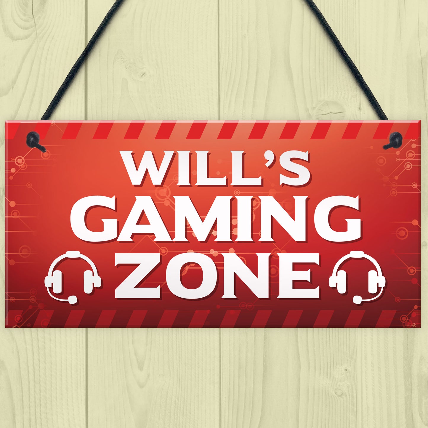 Gaming Zone Personalised Boys Bedroom Sign Novelty Gaming Sign