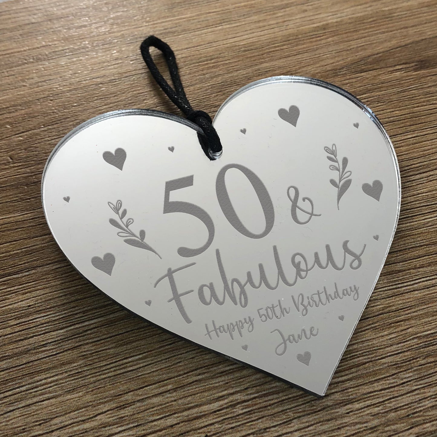 50th Birthday Gift For Mum Sister Auntie Nan Engraved Heart