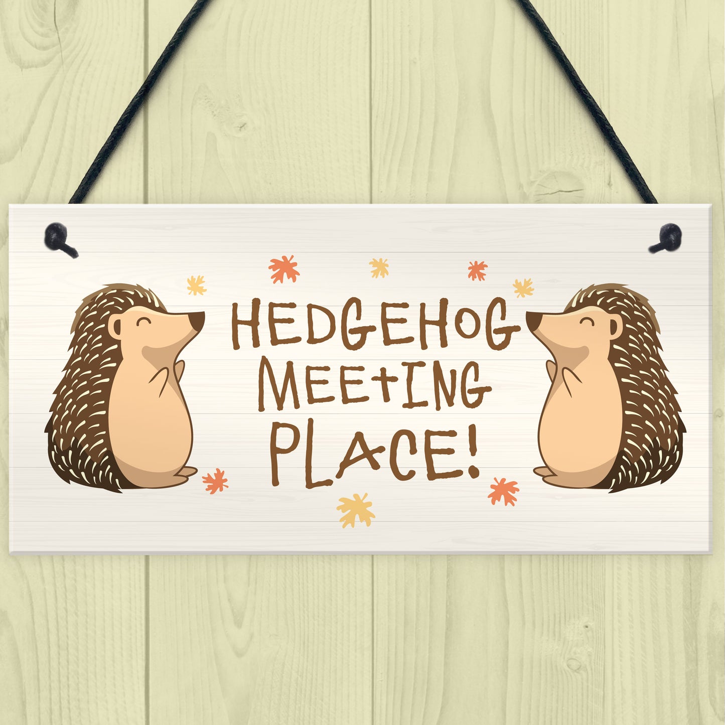 Funny Garden Sign Hedgehog Plaque MEETING PLACE Home Decor