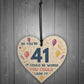 Novelty 41st Birthday Gifts Wood Heart Sign Funny Present