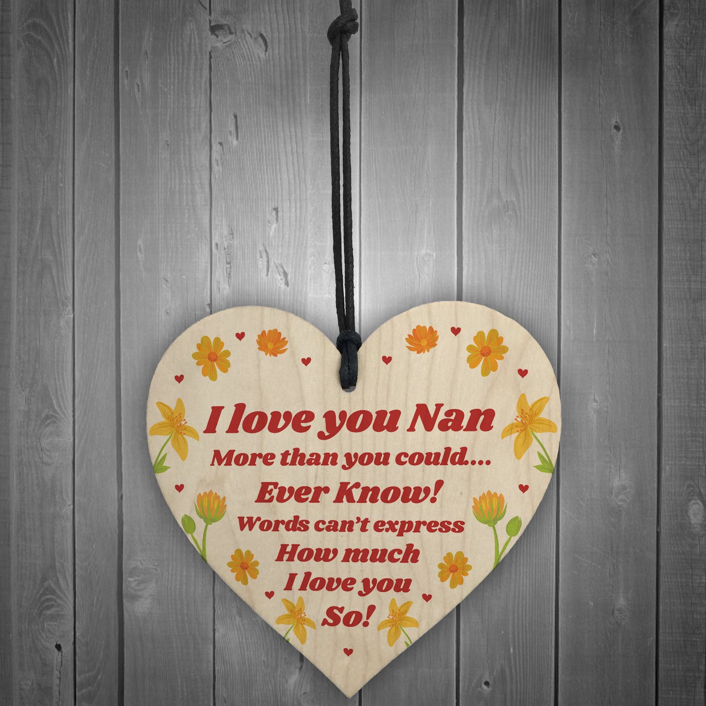 Nan Nanny Wooden Heart Keepsake Birthday Mothers Day Gifts