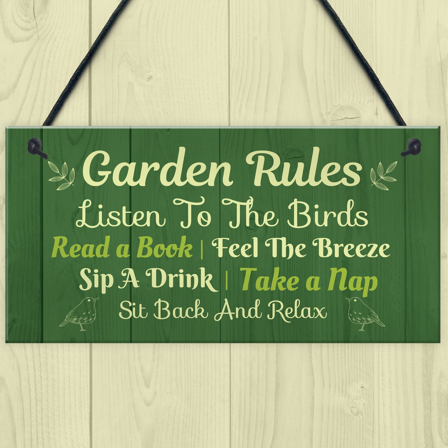 Garden Decor GARDEN RULES Hanging Decor Sign For Shed