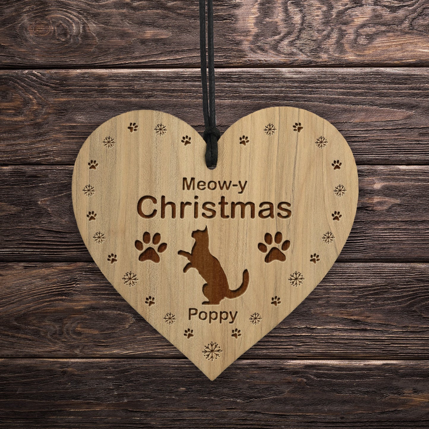 Personalised Cat Bauble Kitten Engraved Ornament Bauble 1st Xmas