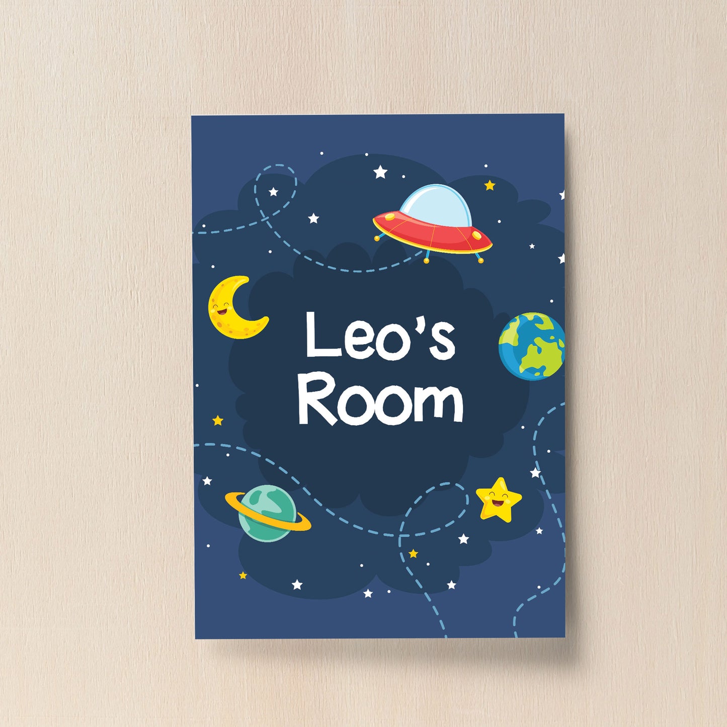 Personalised Space Theme Print For Boys Bedroom Nursery Decor