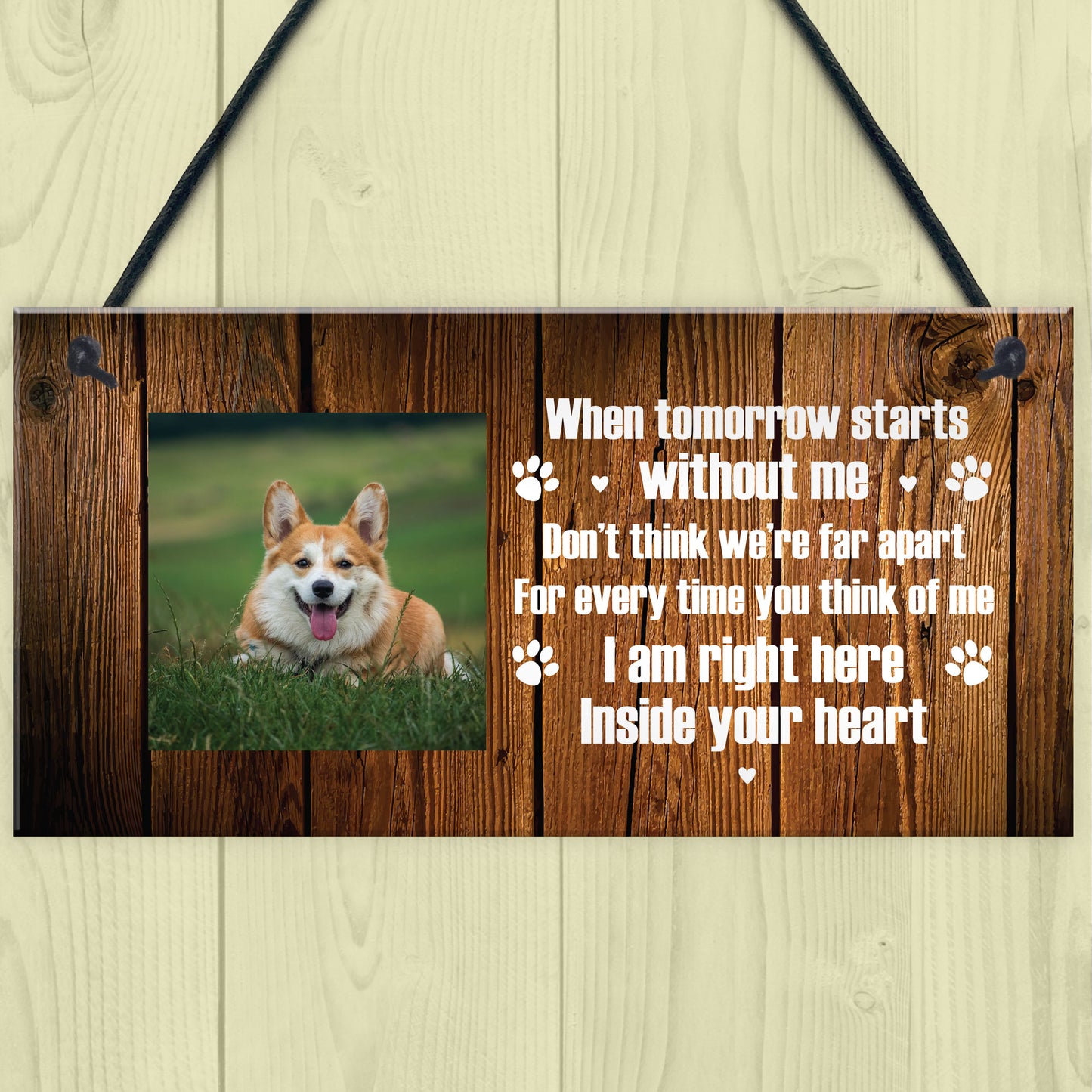 Pet Memorial Gift Personalised Pet Photo Hanging Plaque Dog