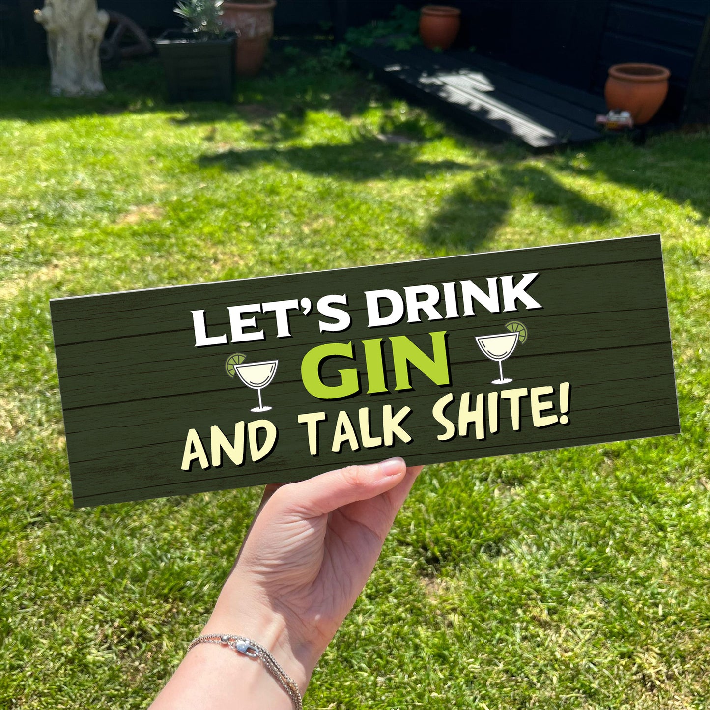 Gin Bar Sign Garden Sign Freestanding Plaque Gin Gift Home Bar