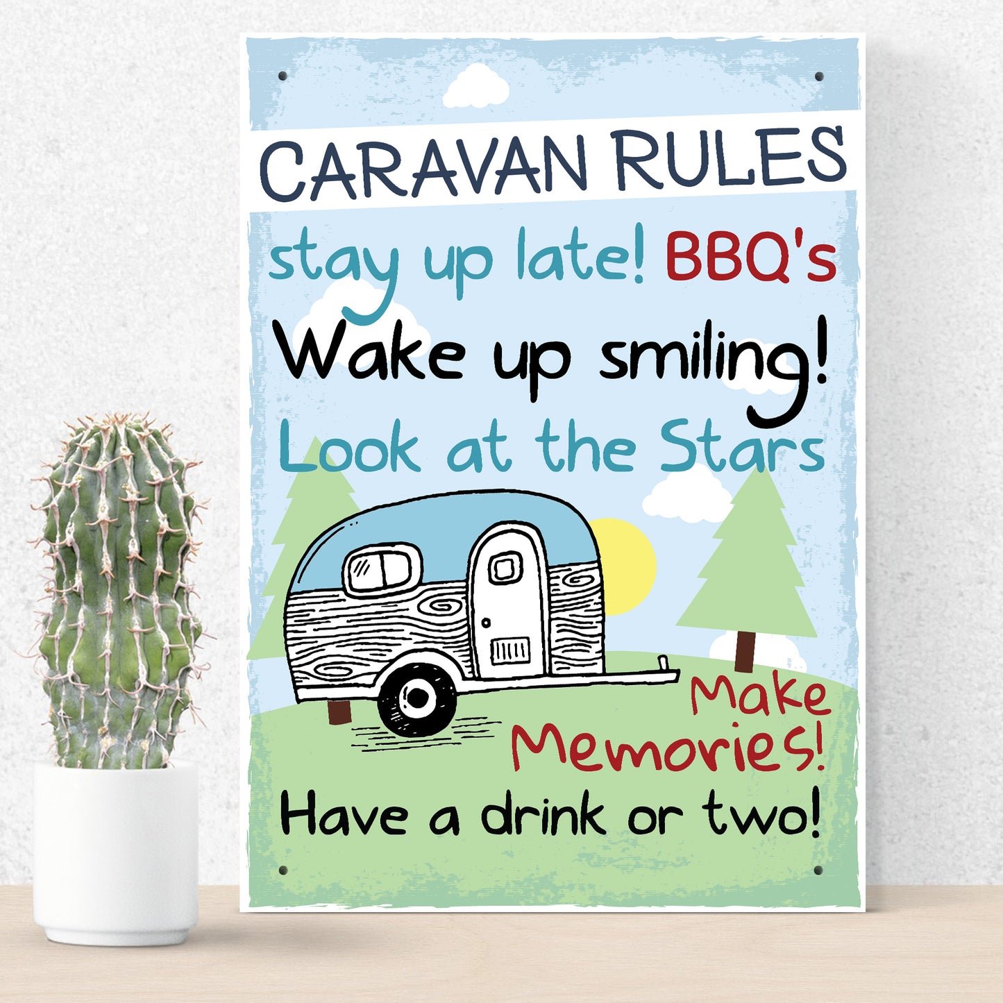 Caravan MotorHome Rules Novelty Gift Plaque Garden Sign