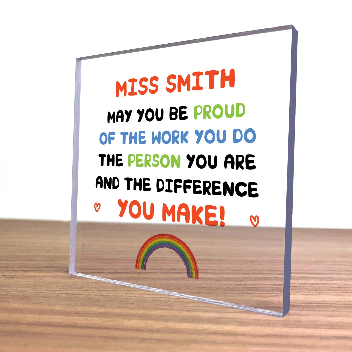 Personalised Teacher Gifts Thank You End Of School Nursery Sign