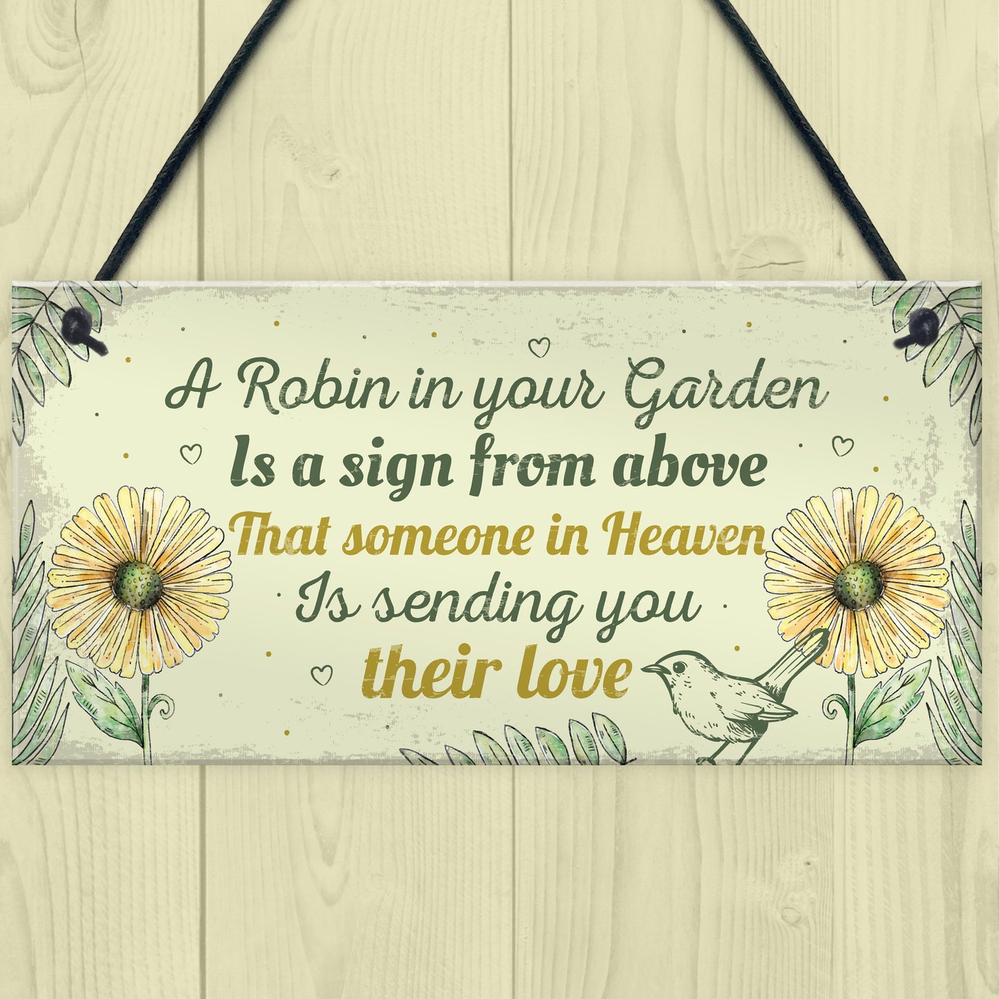 Robin Memorial Garden Bereavement Sign Family Grave Plaque