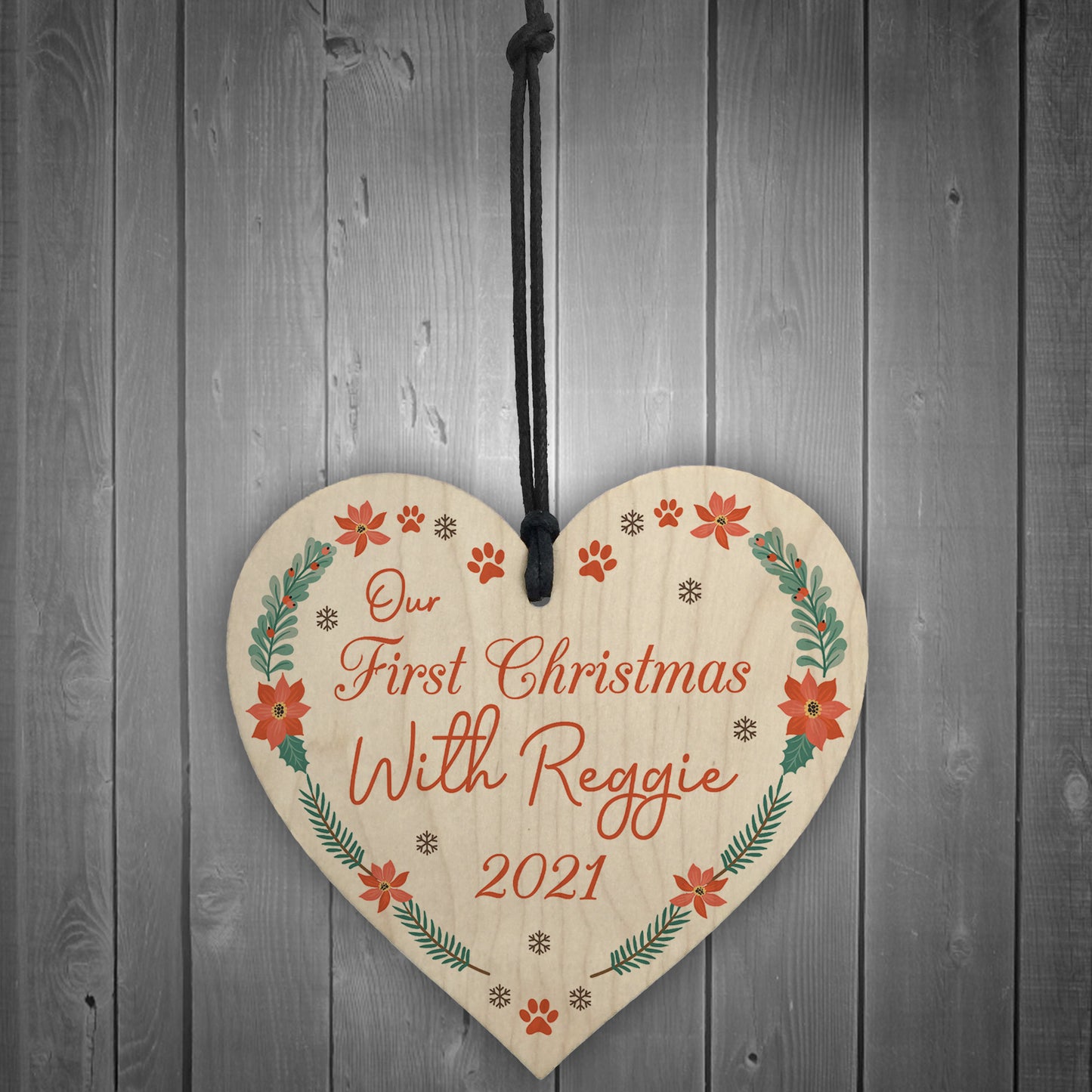 1st Christmas With Dog Puppy Bauble Personalised Xmas Decor