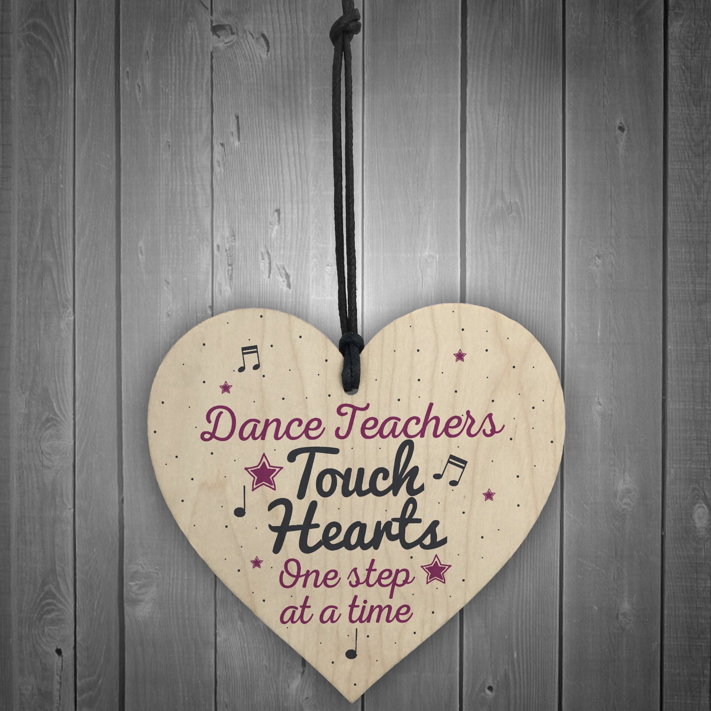 Handmade Wooden Heart Thank You Dance Teacher Gift Birthday