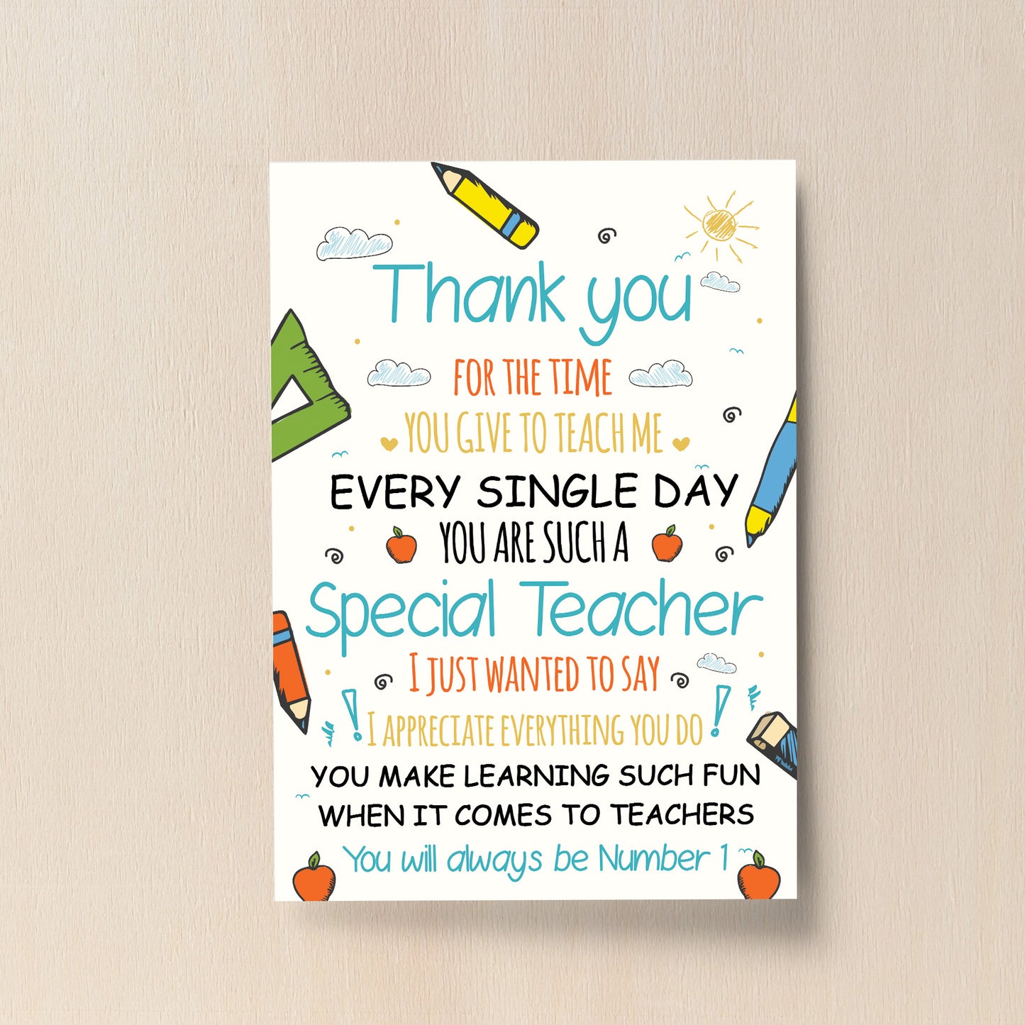 Leaving Gift For Teacher Teaching Assistant Thank You Poem