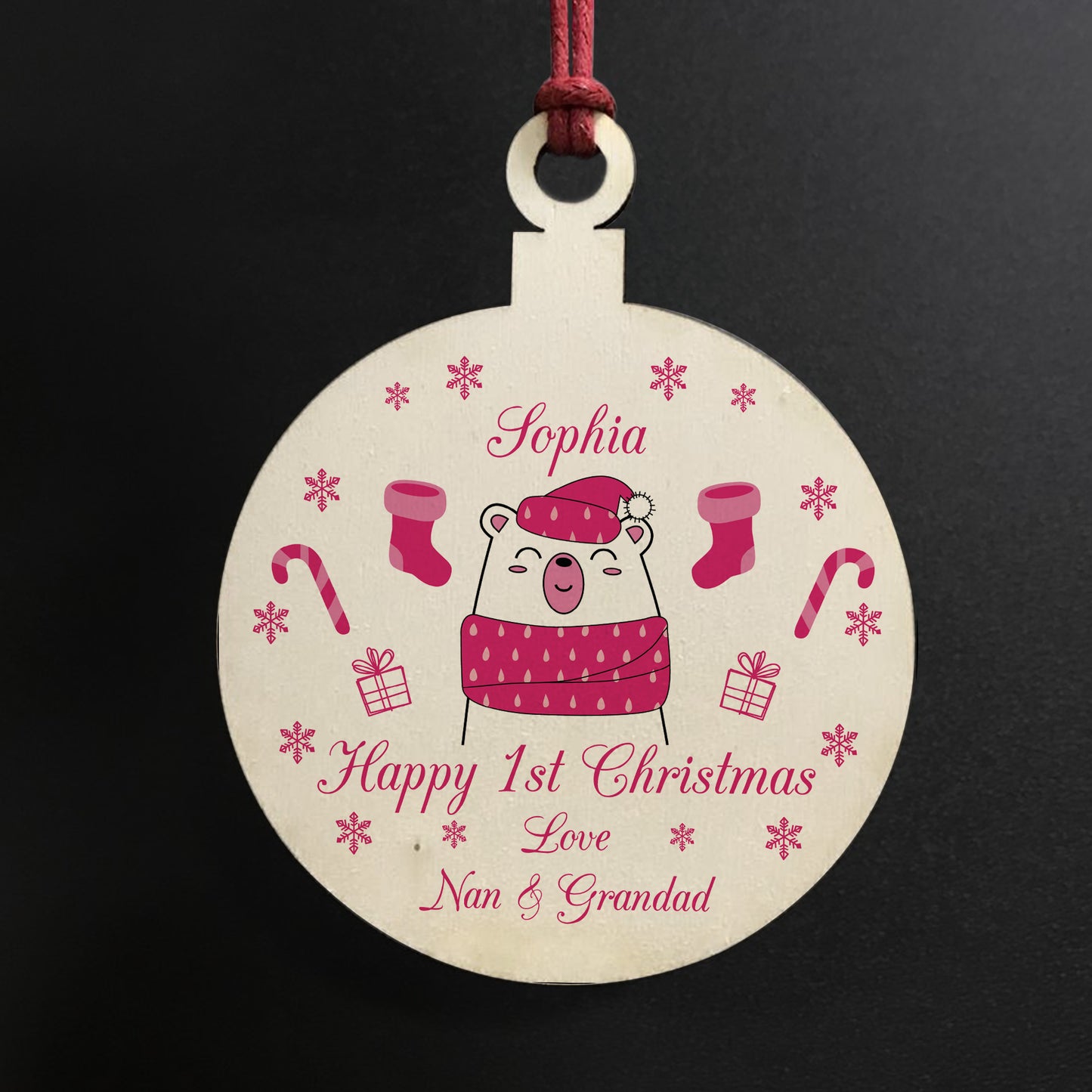 1st Christmas Decoration For Baby PERSONALISED Baby Girl Gift