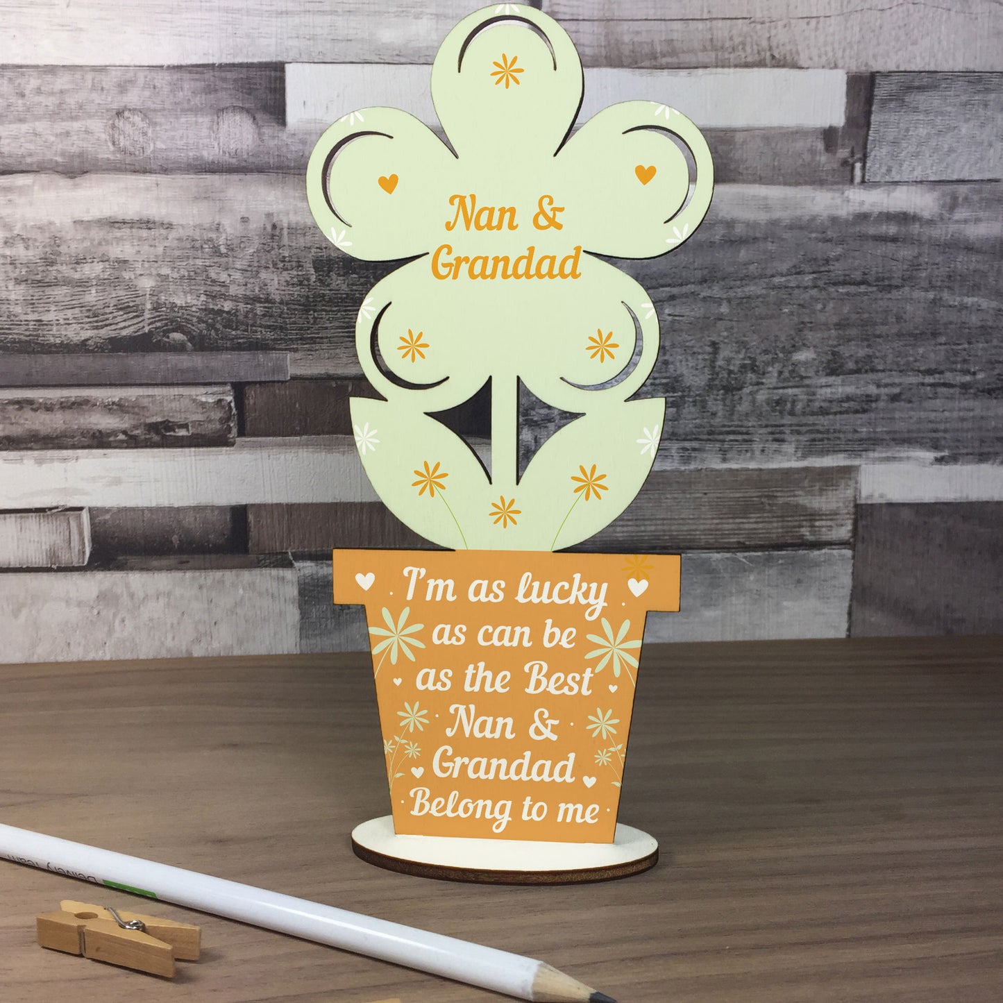 Nan And Grandad Birthday Christmas Gifts Wooden Flower Gifts