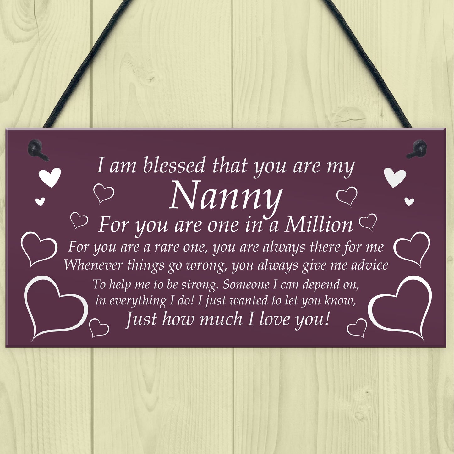 Christmas Gift For Nanny Hanging Sign Grandparent Gift Thank You