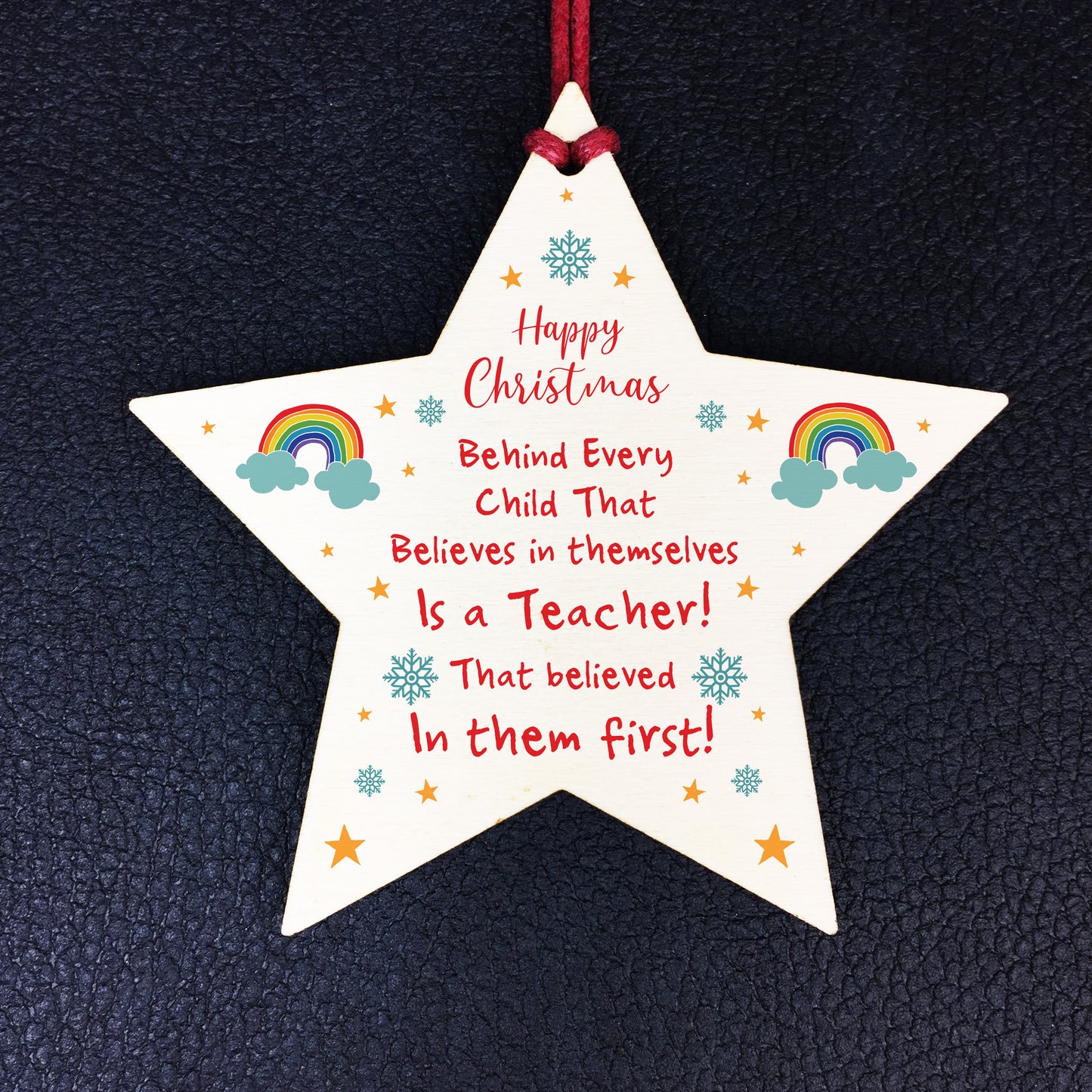 Thank You Gift For Teacher Wooden Star Christmas Gift From Child