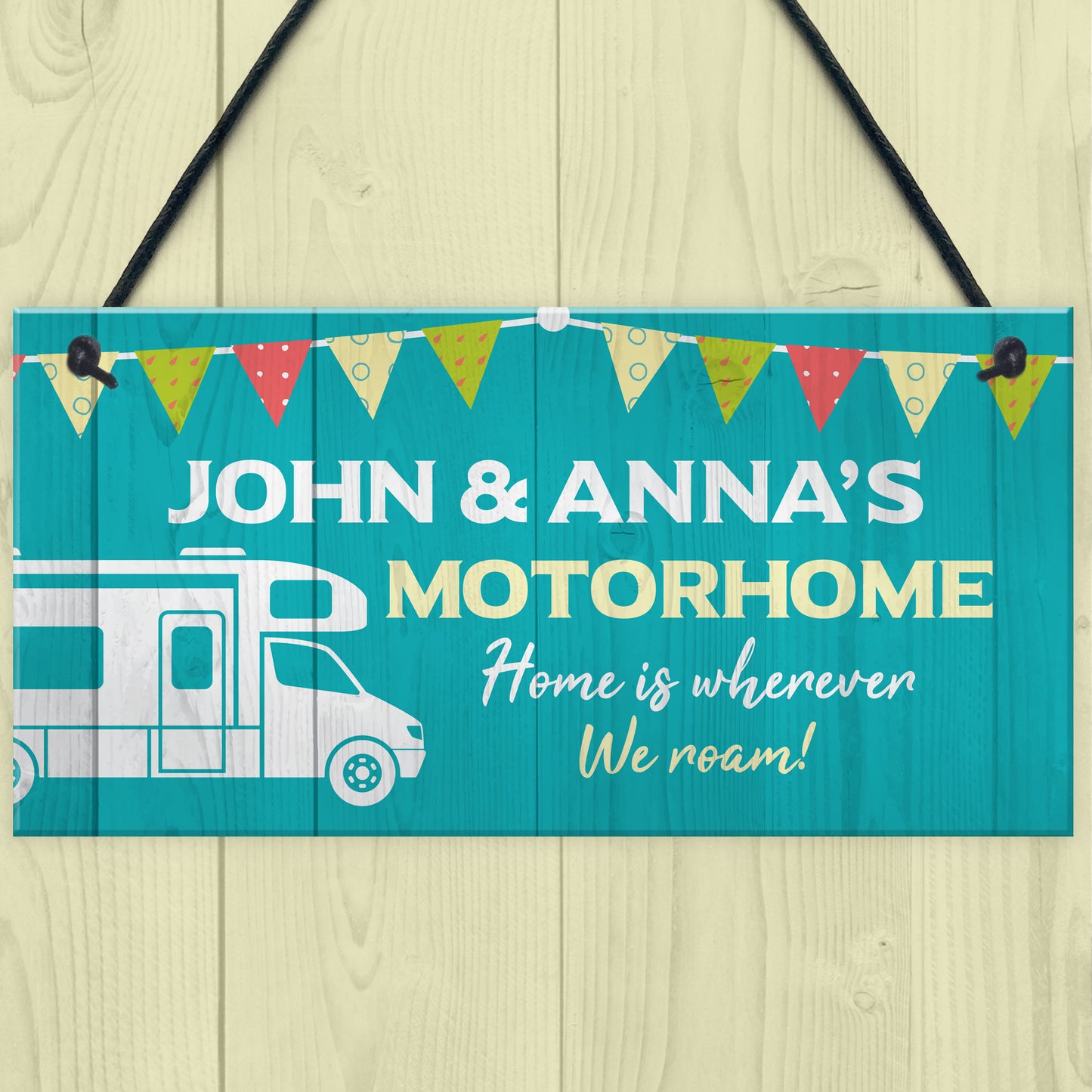 Personalised Motorhome Sign Bunting Motorhome Accessories