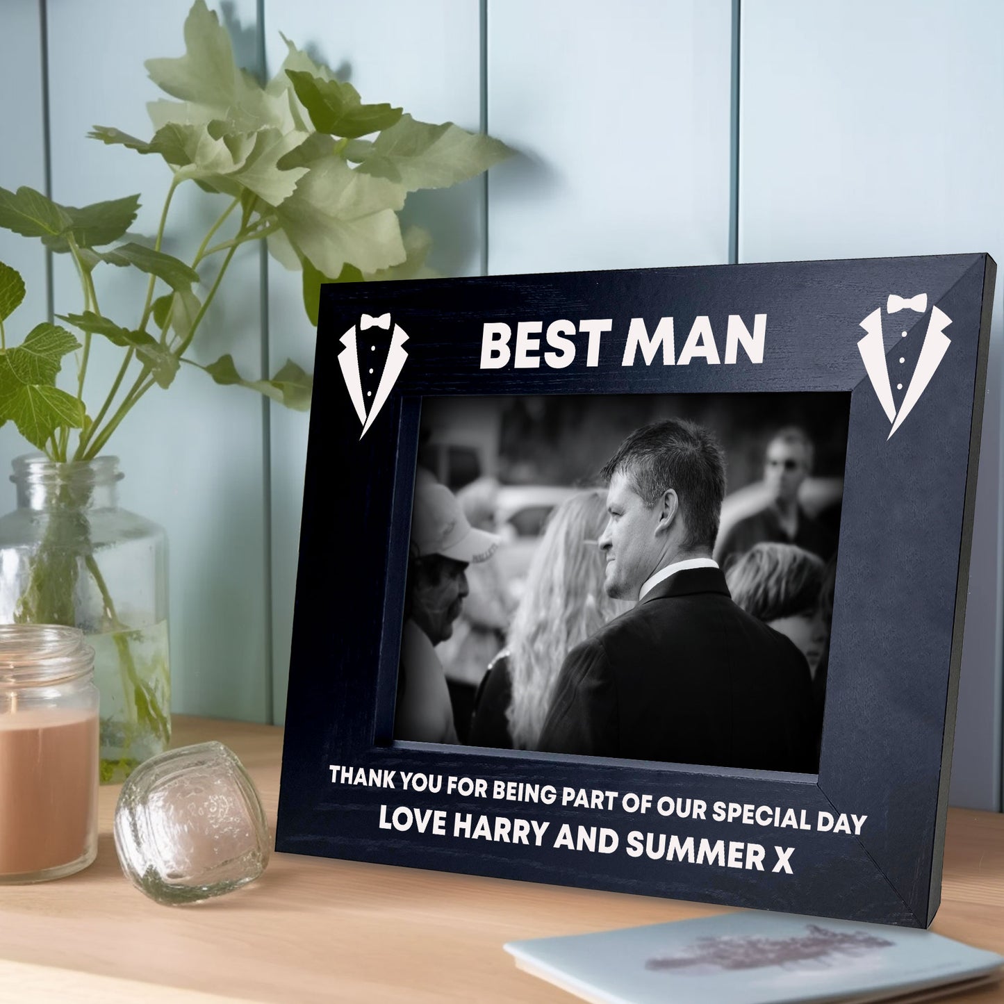 BEST MAN GIFT Personalised Photo Frame Thank You Gift